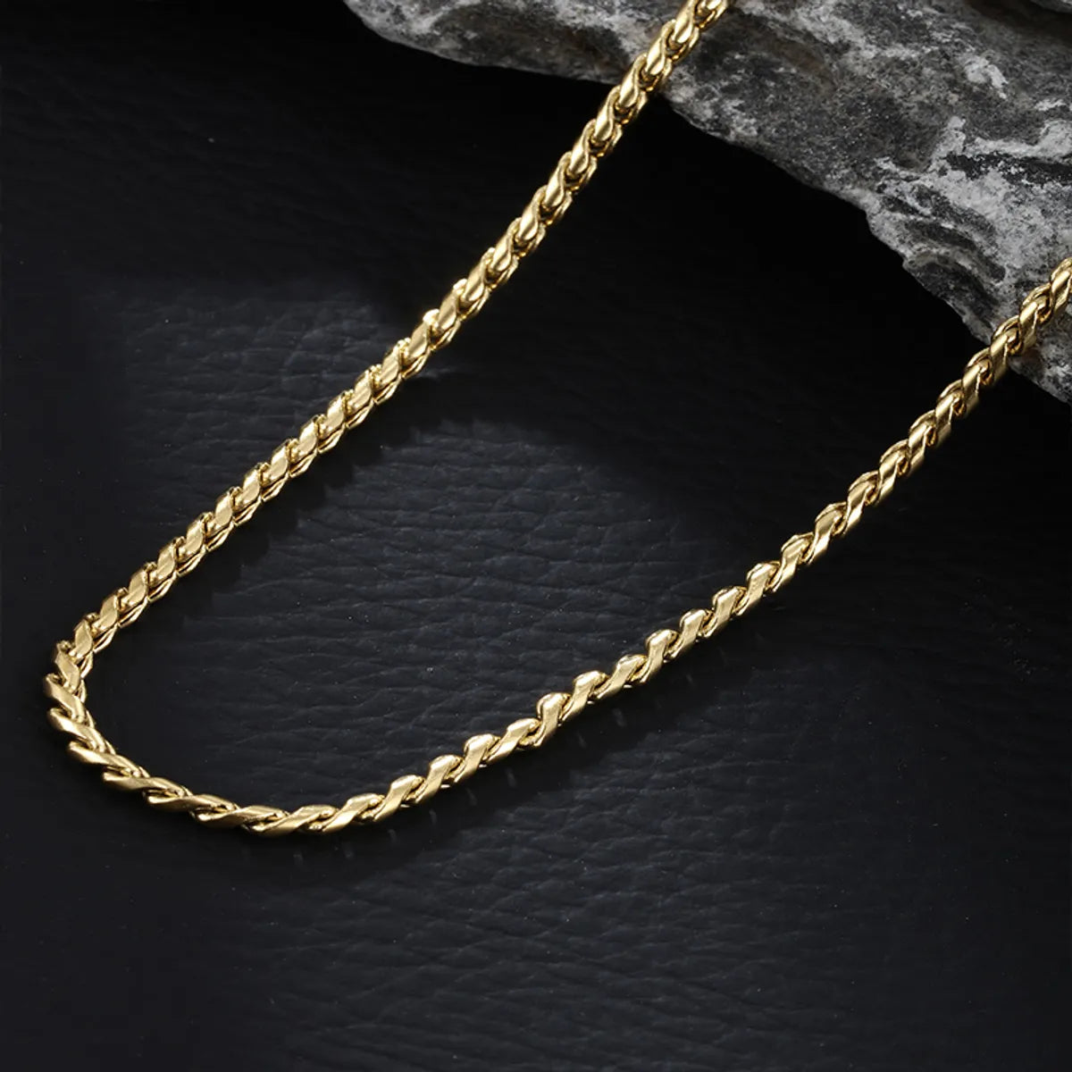 Trendy women’s necklace-Casual Vintage Style Xuping Solid Color Stainless Steel Plating Chain 14k Gold Plated Unisex Necklace