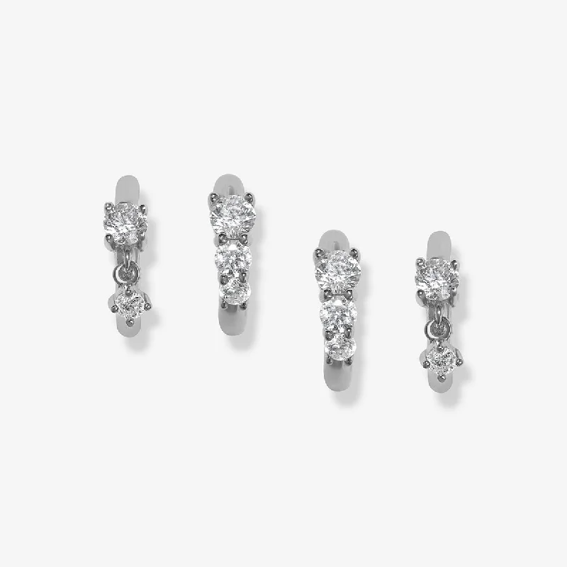 Women's wedding earrings-Heath huggie earring set