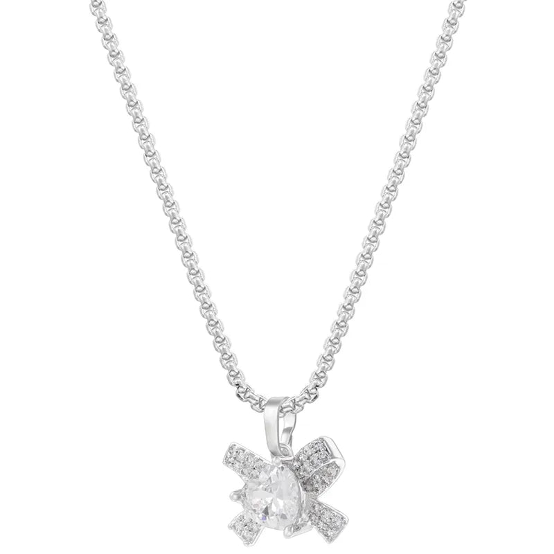 White Gold Color White Diamond Necklace