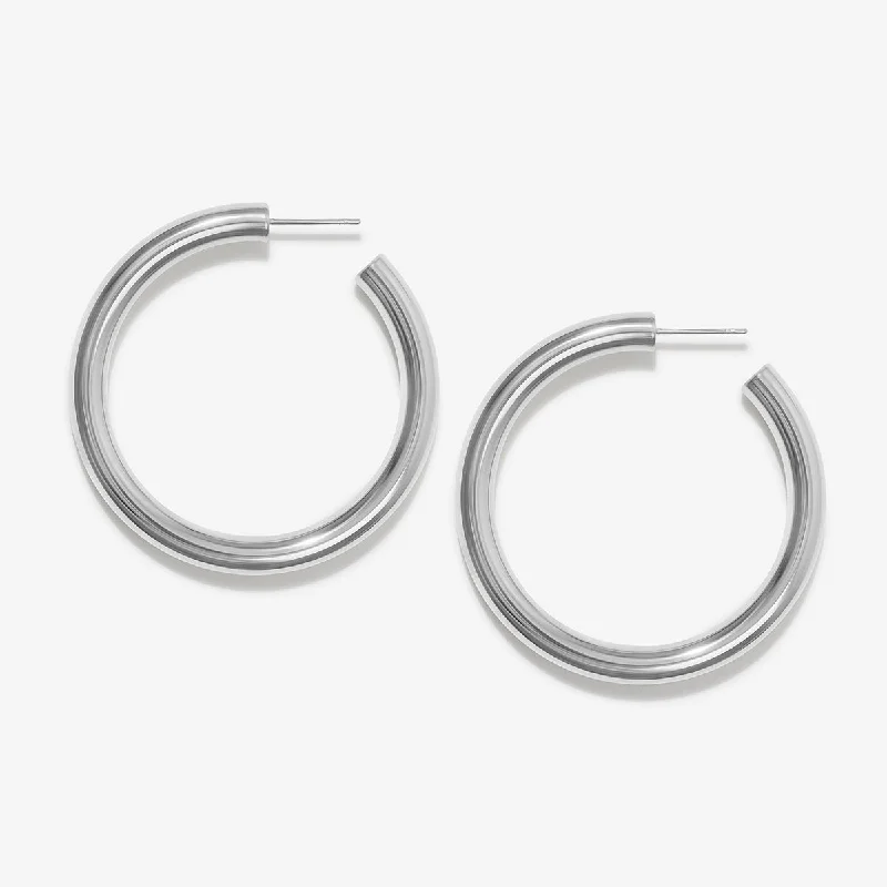 Women's pearl drop earrings-Mercas hoop earrings