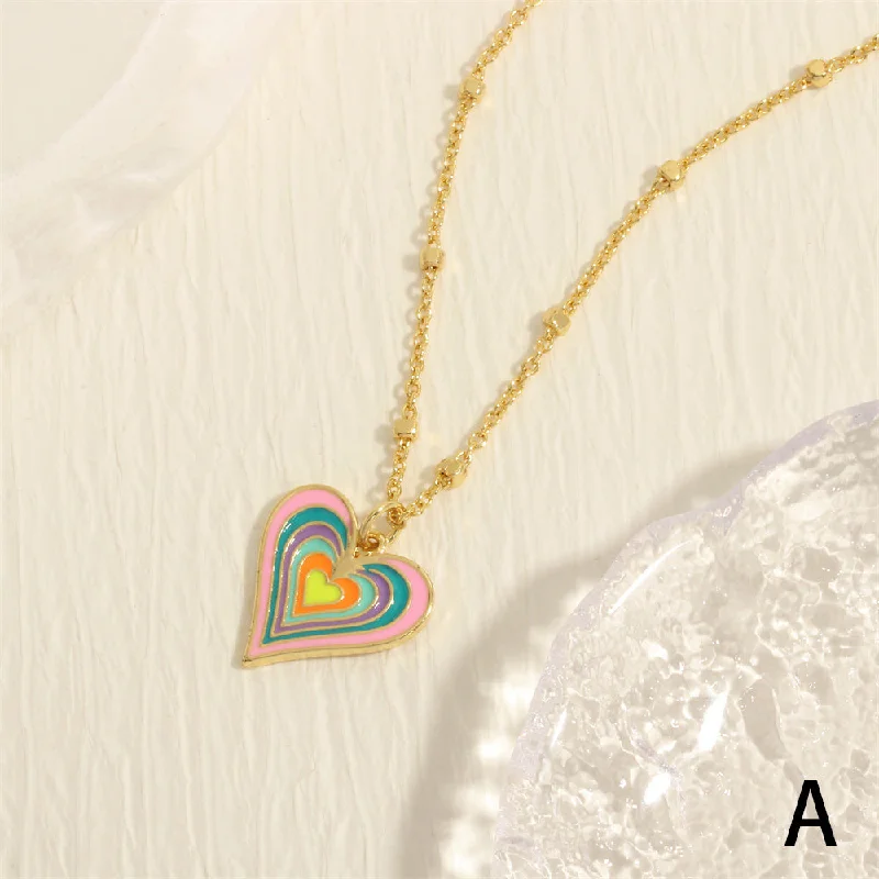 NE2121-Multicolor Dripping Heart