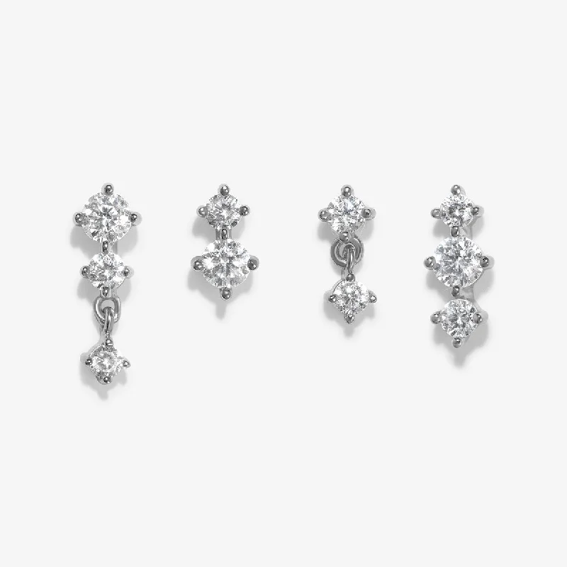 Women's diamond earrings-Hann stud earring set