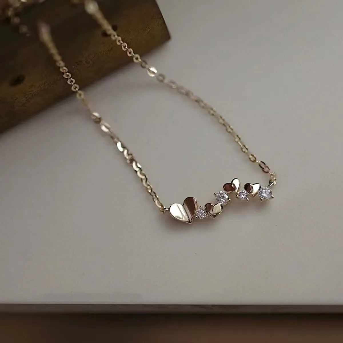 Women’s exclusive necklace-Sweet Heart Shape Sterling Silver Plating Inlay Artificial Diamond Necklace 1 Piece