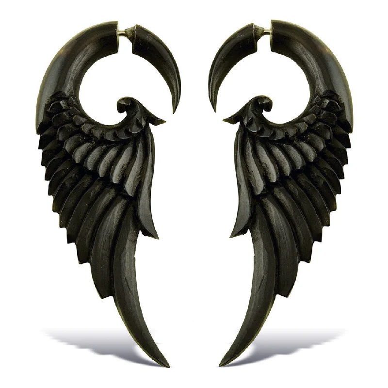 Women's layered earrings-<span>EFH-827<span>: </span></span>Forest Wings - Horn