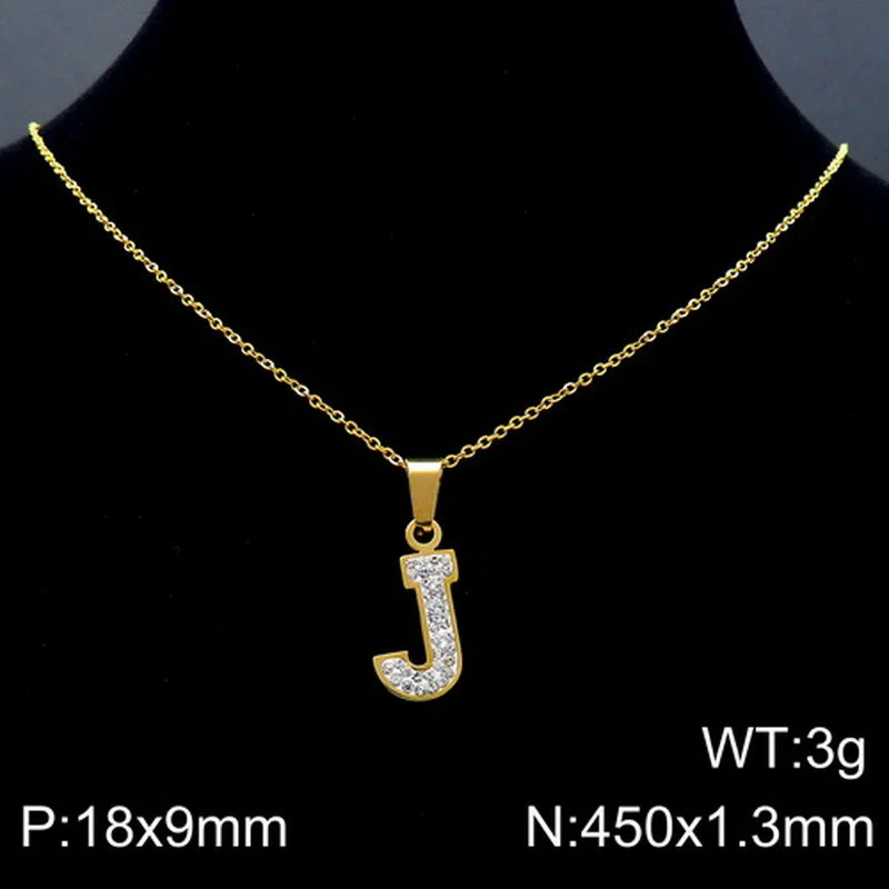 Gold Necklace Letter J