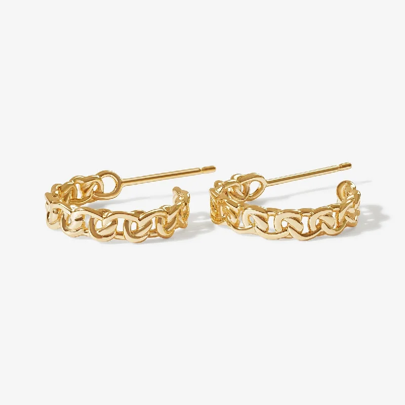 Women's bridal earrings-Hamton chain hoops