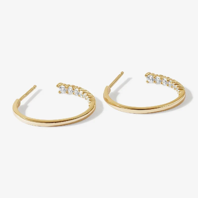 Women's handcrafted earrings-Bentley midi hoop earrings