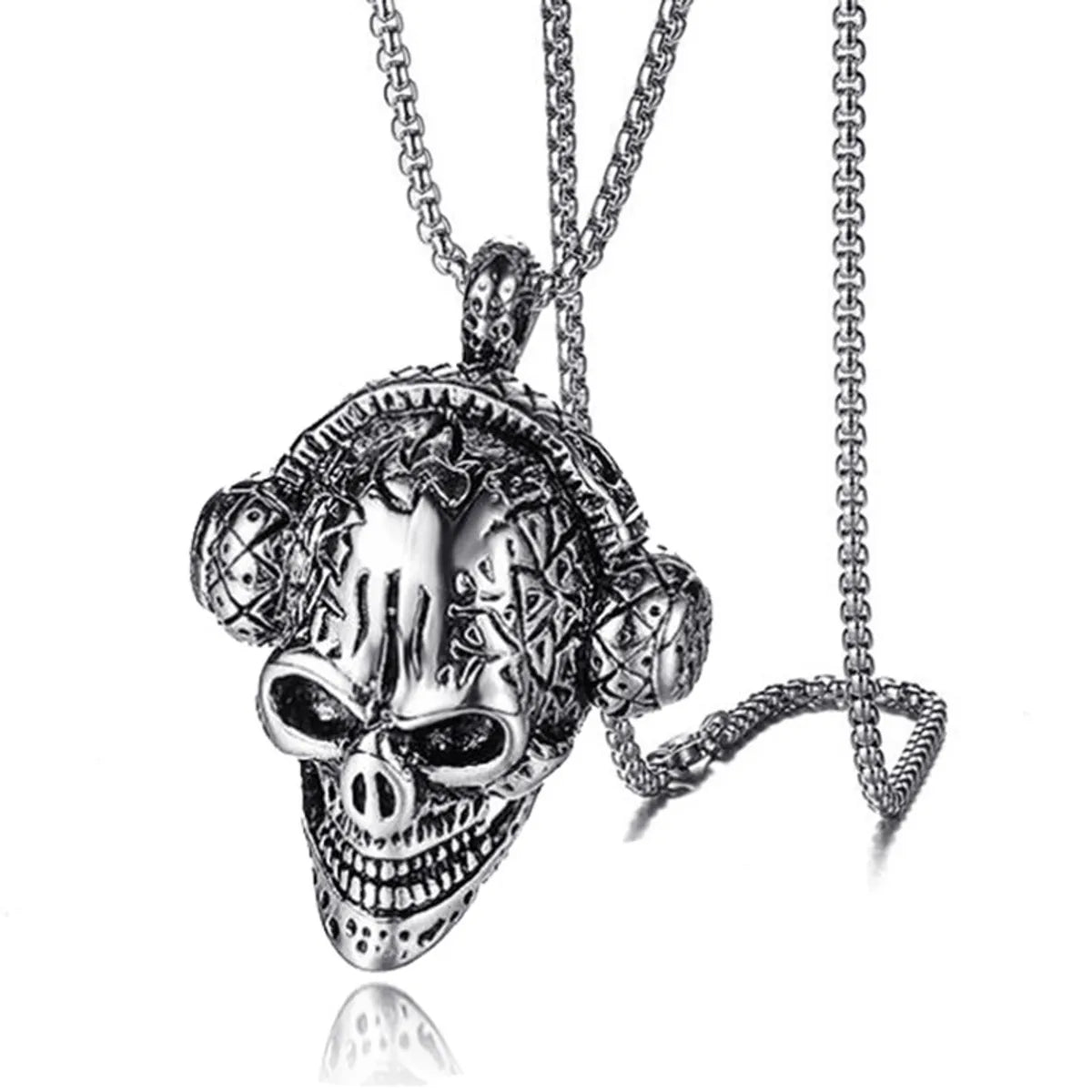 Skull Headset Titanium Steel Necklace