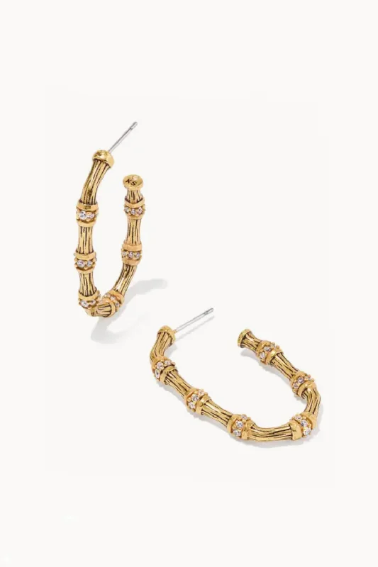 Women's luxe earrings-Maura Bamboo Earring-Gold