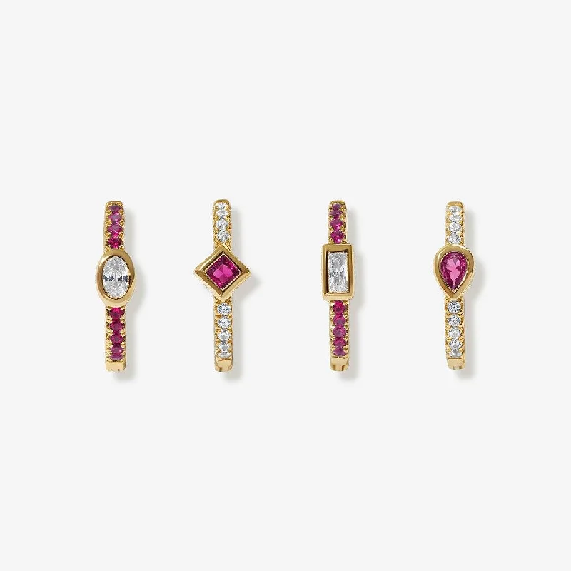 Women's designer stud earrings-Karon ruby earring set