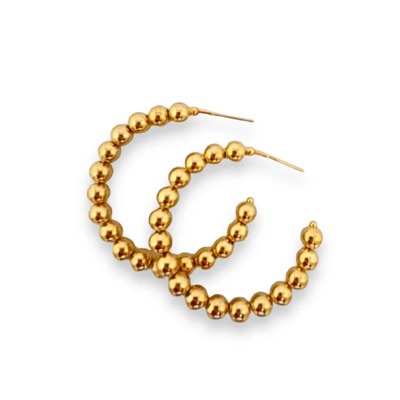 Women's personalized hoop earrings-Gold Filled Round Ball Hoops