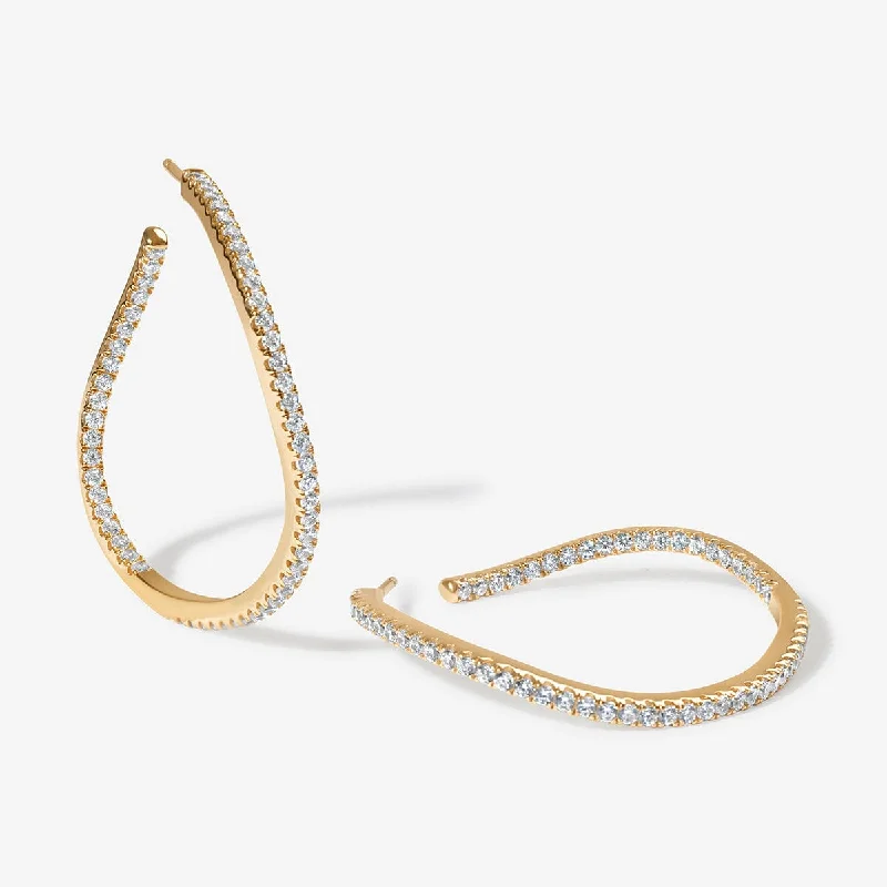 Women's anniversary earrings-Tao wave maxi hoop earrings