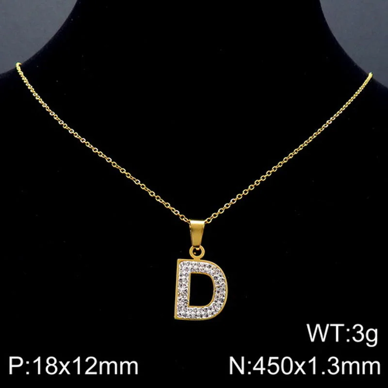 Gold Necklace Letter D