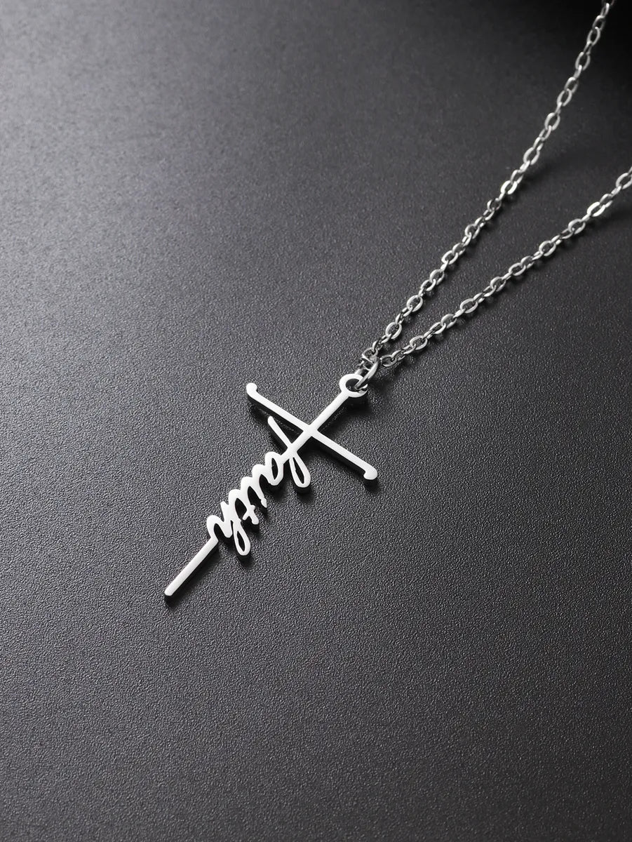 Women’s classic necklace-Basic Modern Style Classic Style Cross Alloy Men'S Pendant Necklace