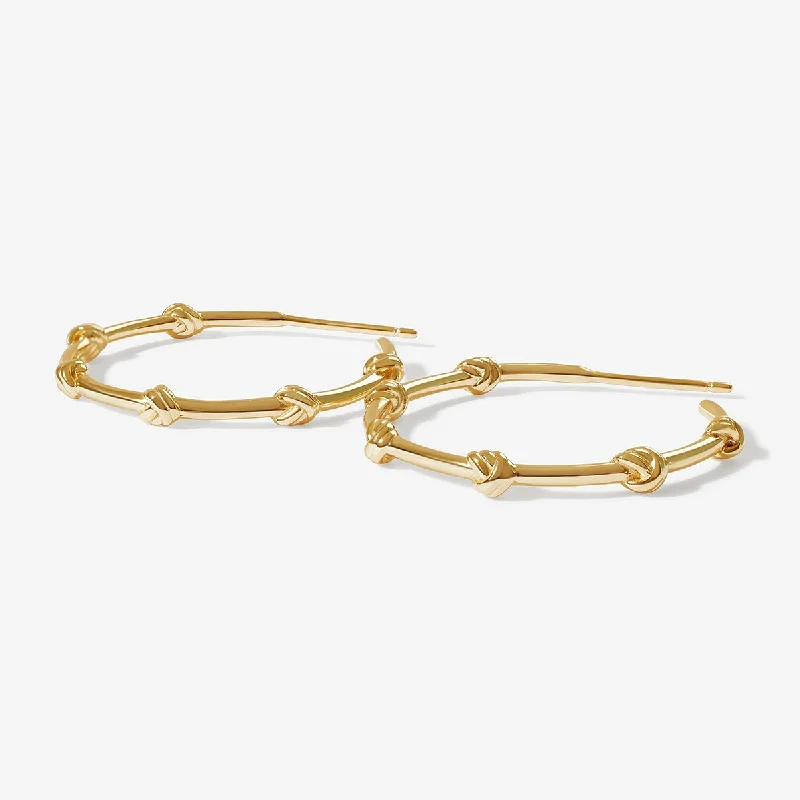 Women's gold stud earrings-Harvery knot hoops