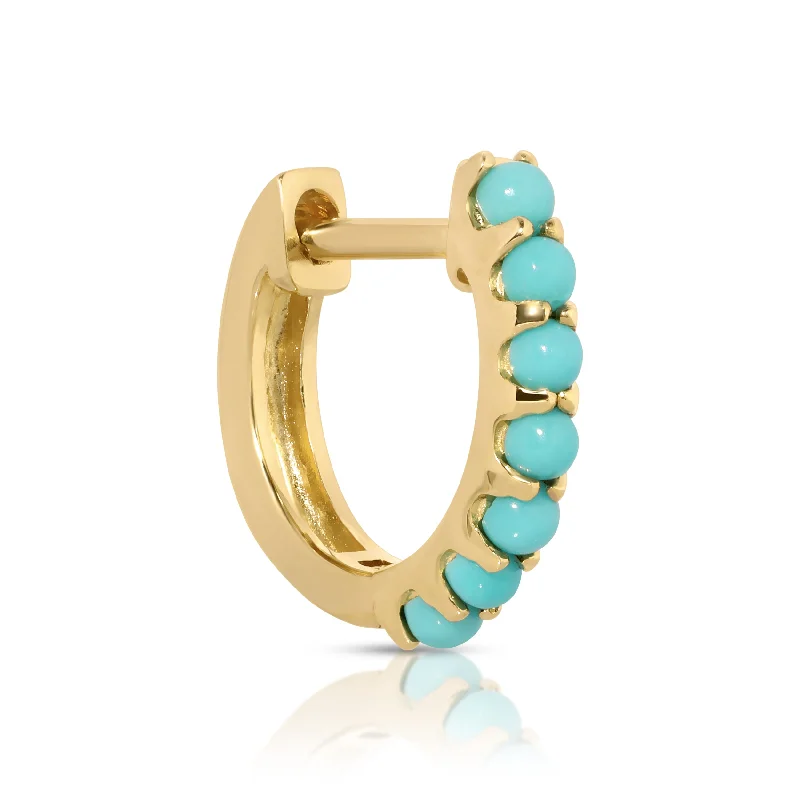 Women's luxury earrings-Alli Webb Turquoise Huggie