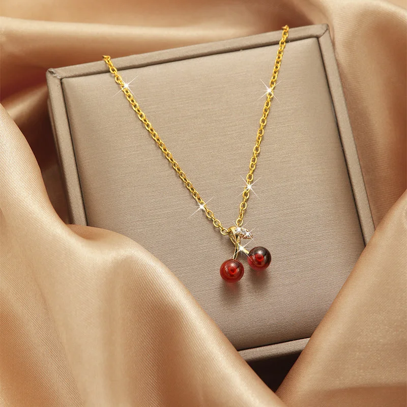 X1711# Exquisite and Versatile Small Cherry Clavicle Chain