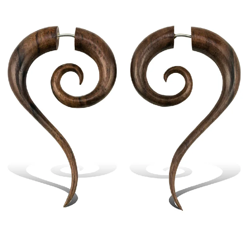 Women's handmade earrings-<span>EFW-305<span>: </span></span>Eternitys - Wood