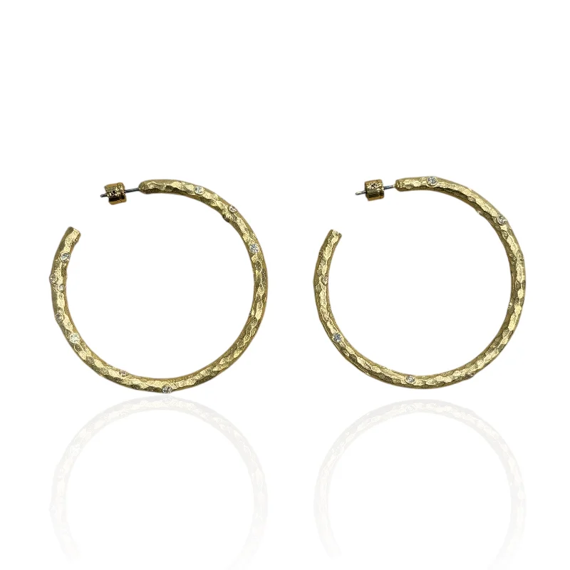 Women's classy earrings-GOLD PAVIA HOOP 2"