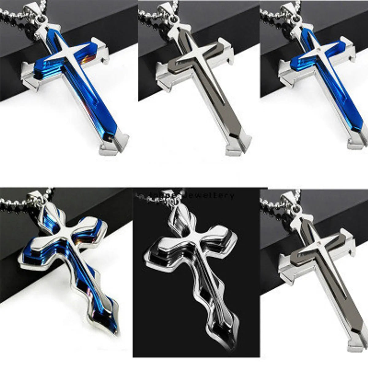 Women’s chic necklace-Hip-hop Retro Cross Metal Plating Gold Plated Men's Pendant Necklace