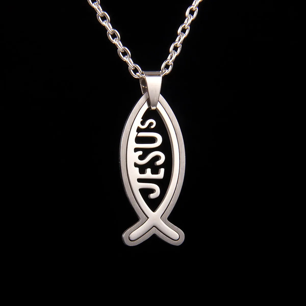 Women’s handmade pendant necklace-Hip-Hop Letter Fish 201 Stainless Steel Unisex Pendant Necklace