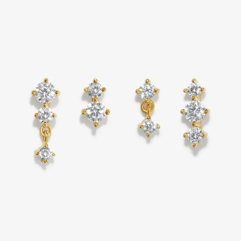 Women's fashion statement earrings-Hann stud earring set