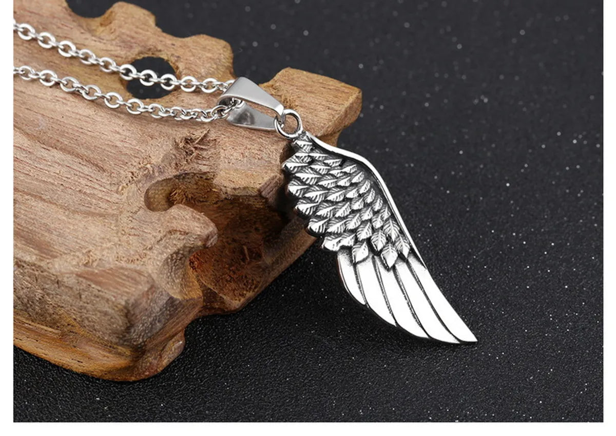 Women’s stylish pendant necklace-Simple Style Wings 304 Stainless Steel Polishing Men'S