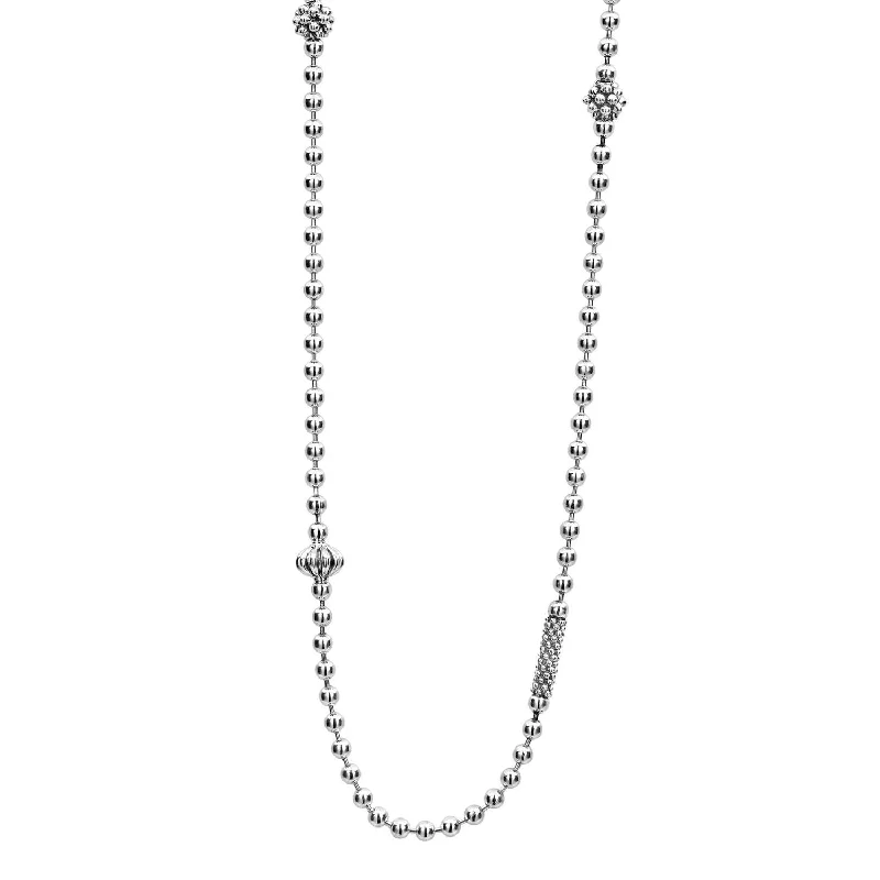 Women’s elegant necklace set-Lagos Sterling Silver Caviar Icon Necklace