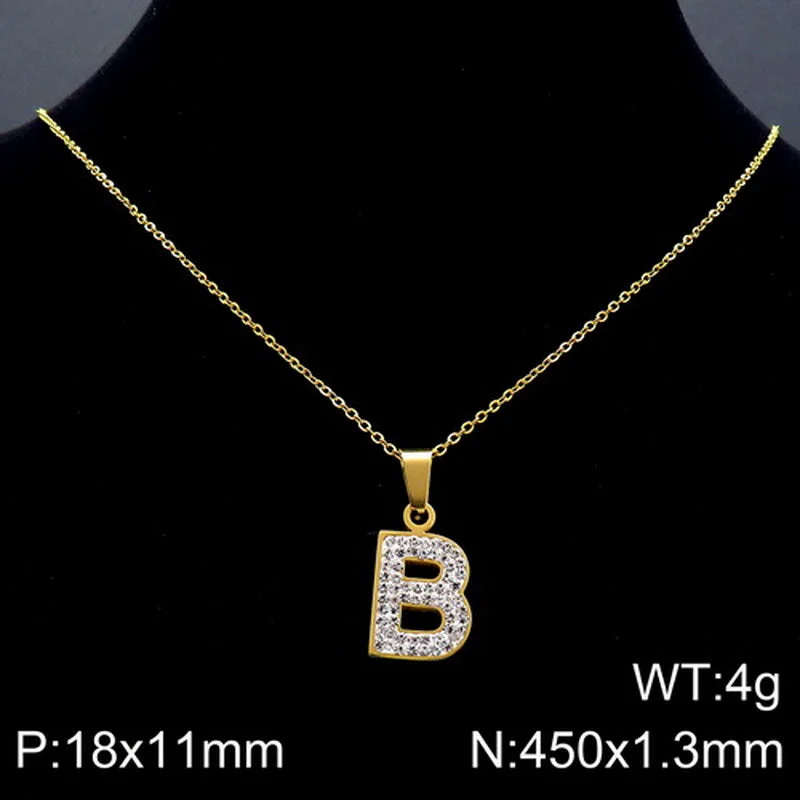 Gold Necklace Letter B