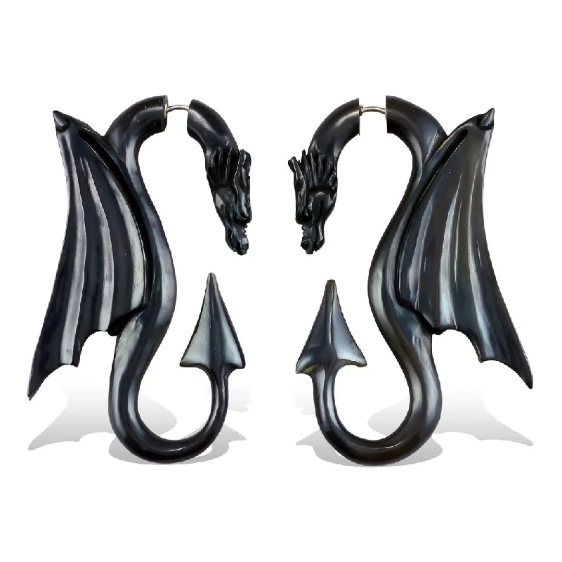 Women's animal-shaped earrings-<span>EFH-126<span>: </span></span>Drago Drops - Horn