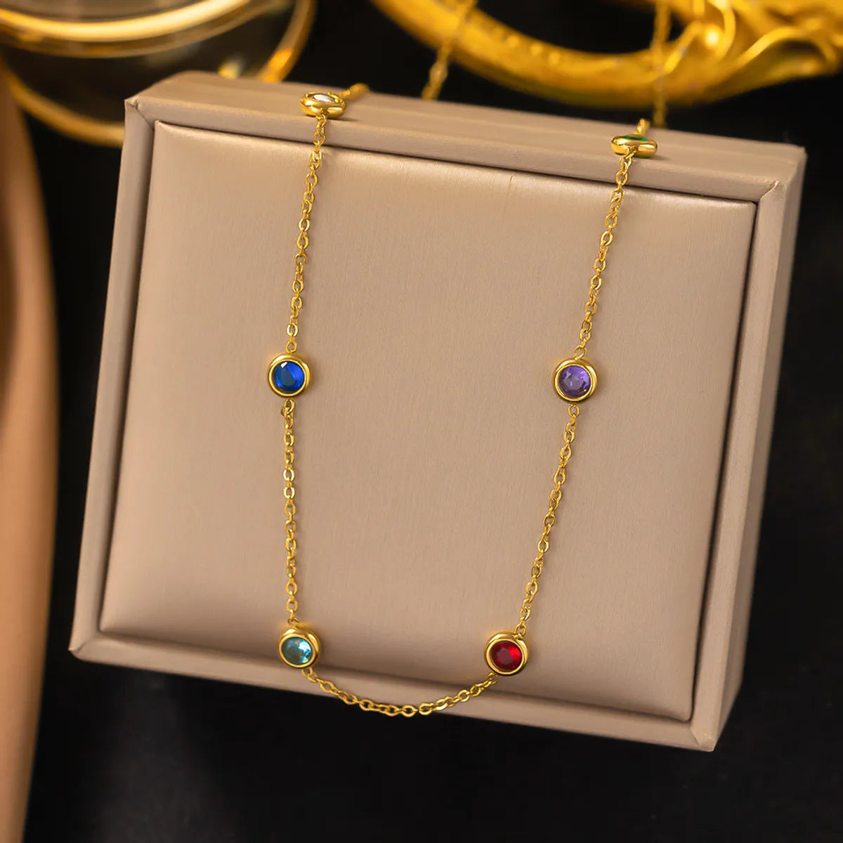 Women’s affordable necklace options-Original Design Multicolor Titanium Steel Plating 18k Gold Plated Necklace