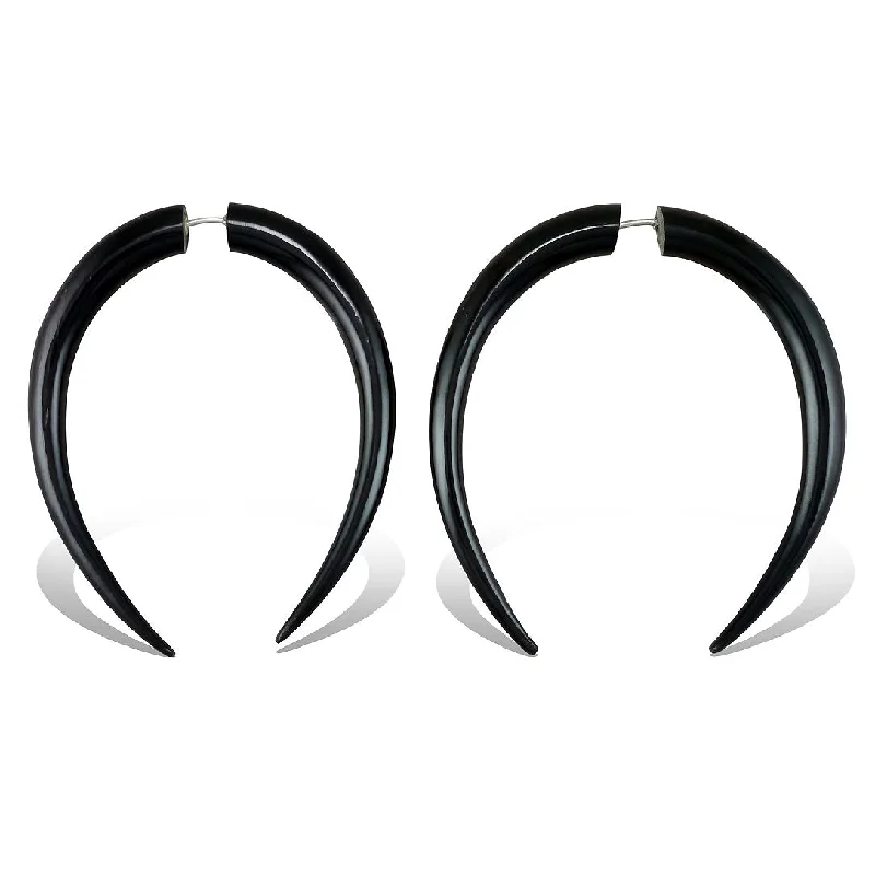 Women's gold hoop earrings-<span>EFH-300<span>: </span></span>Primitive Hooks - Horn