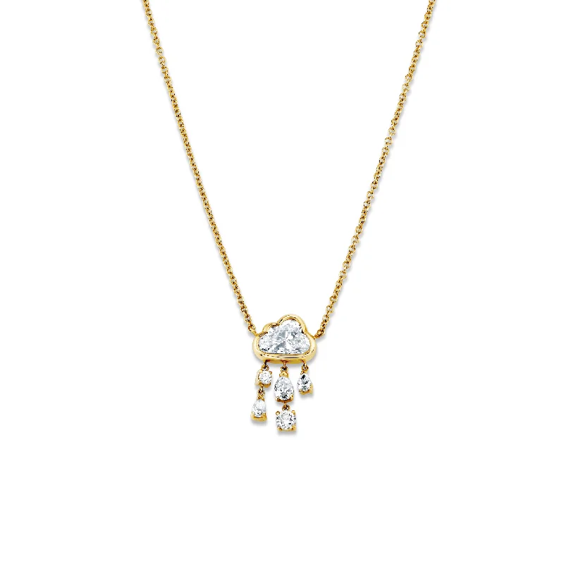 Women’s zodiac necklace-Diamond Rain Cloud Necklace | Ready to Ship