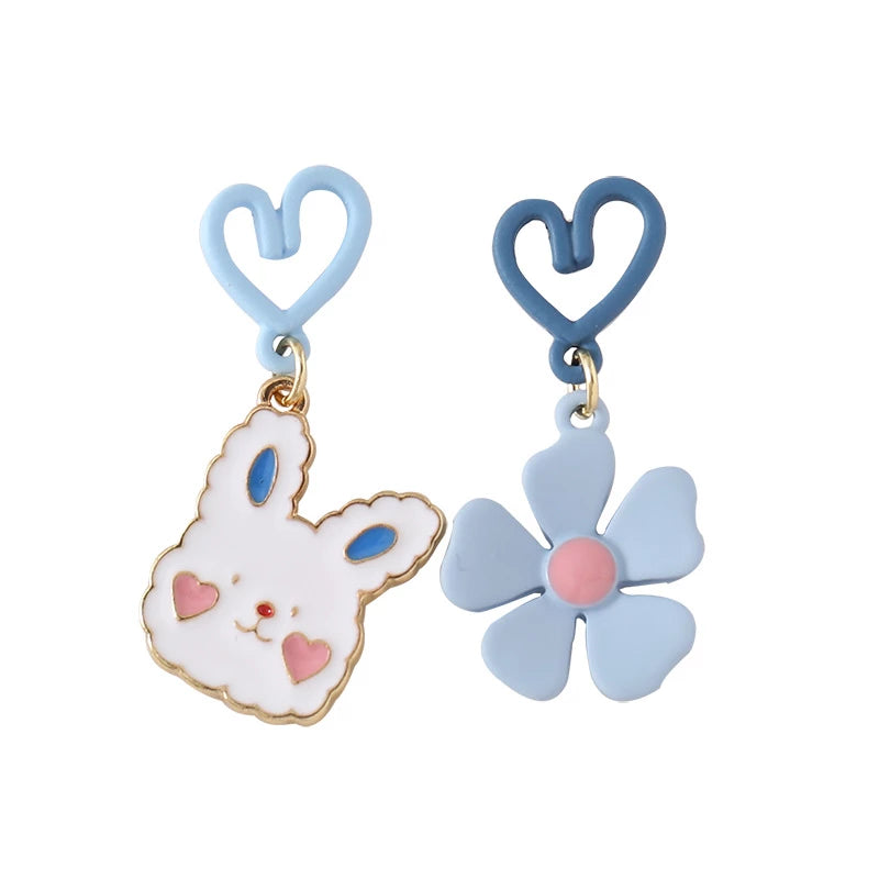 Women's wedding earrings-Adorable Blue Bunny Earrings