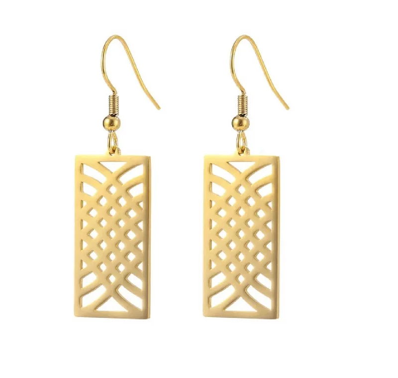 Women's flower earrings-Beautiful Gold or Silver Stainless Geometric Earrings