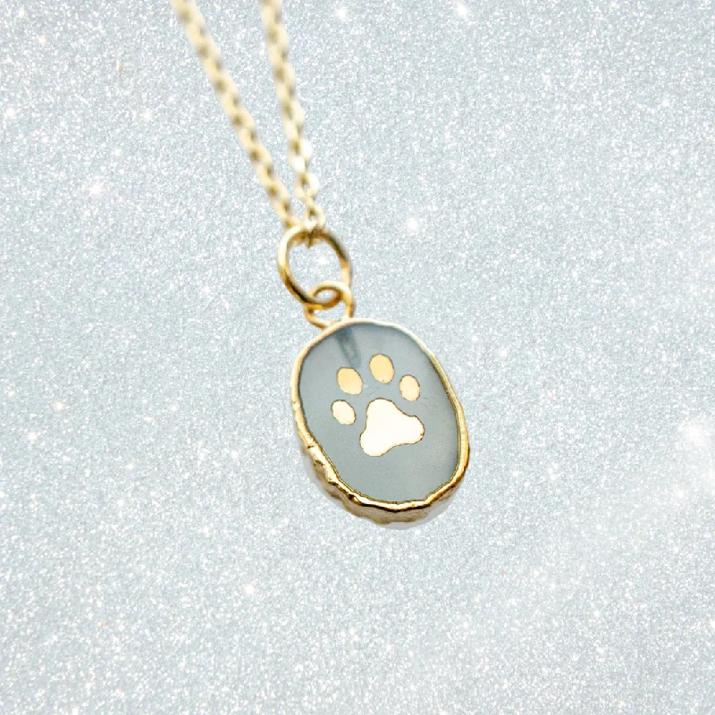 Women’s custom-designed necklace-Paw Print Gemstone Necklace by Jill Makes