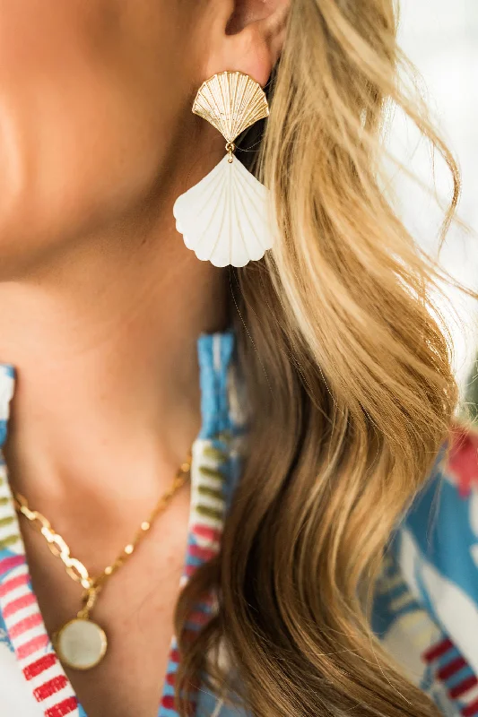 Women's artistic earrings-Shell Fan Earrings