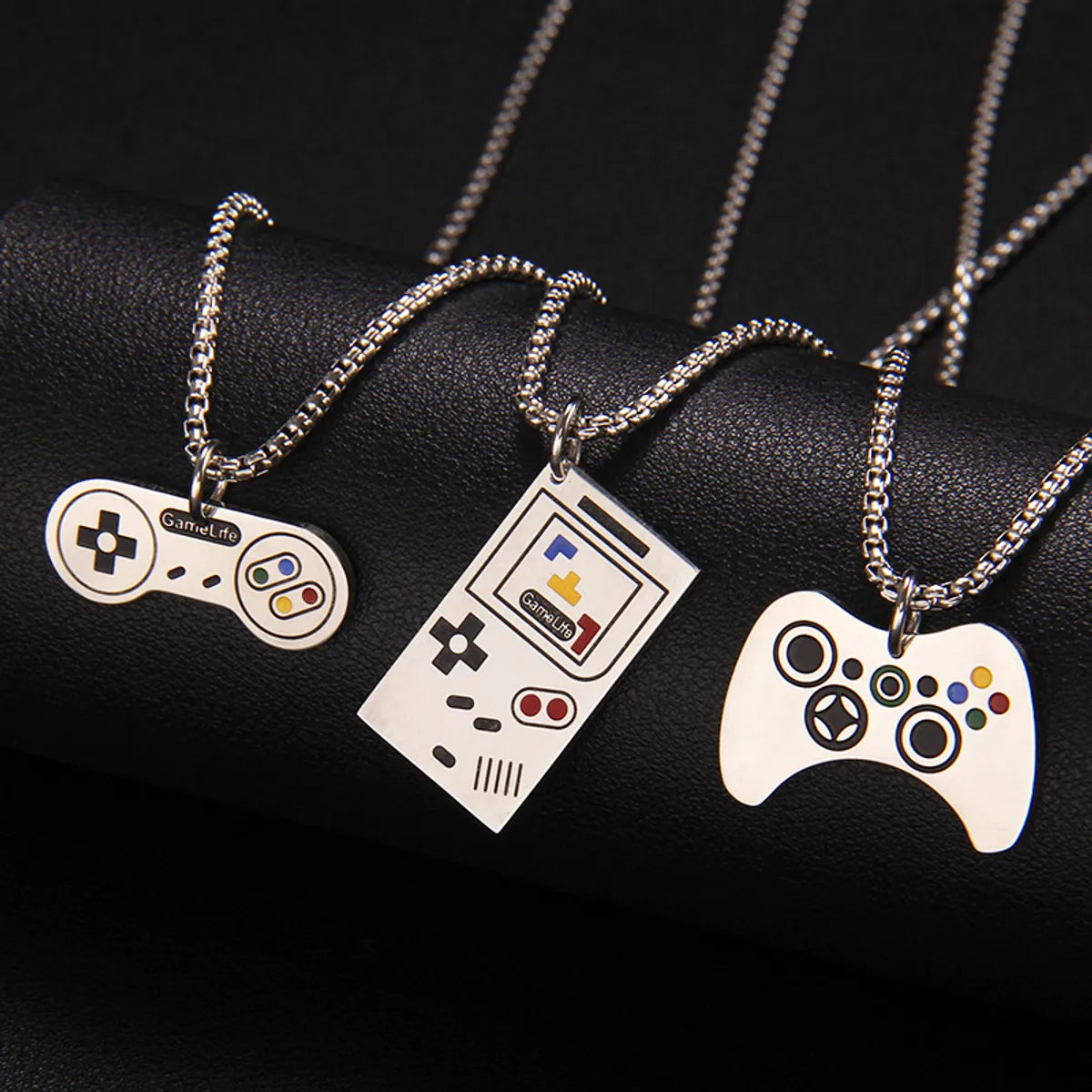 Women’s luxury necklace-Fashion Gamepad 201 Stainless Steel Enamel Unisex Pendant Necklace