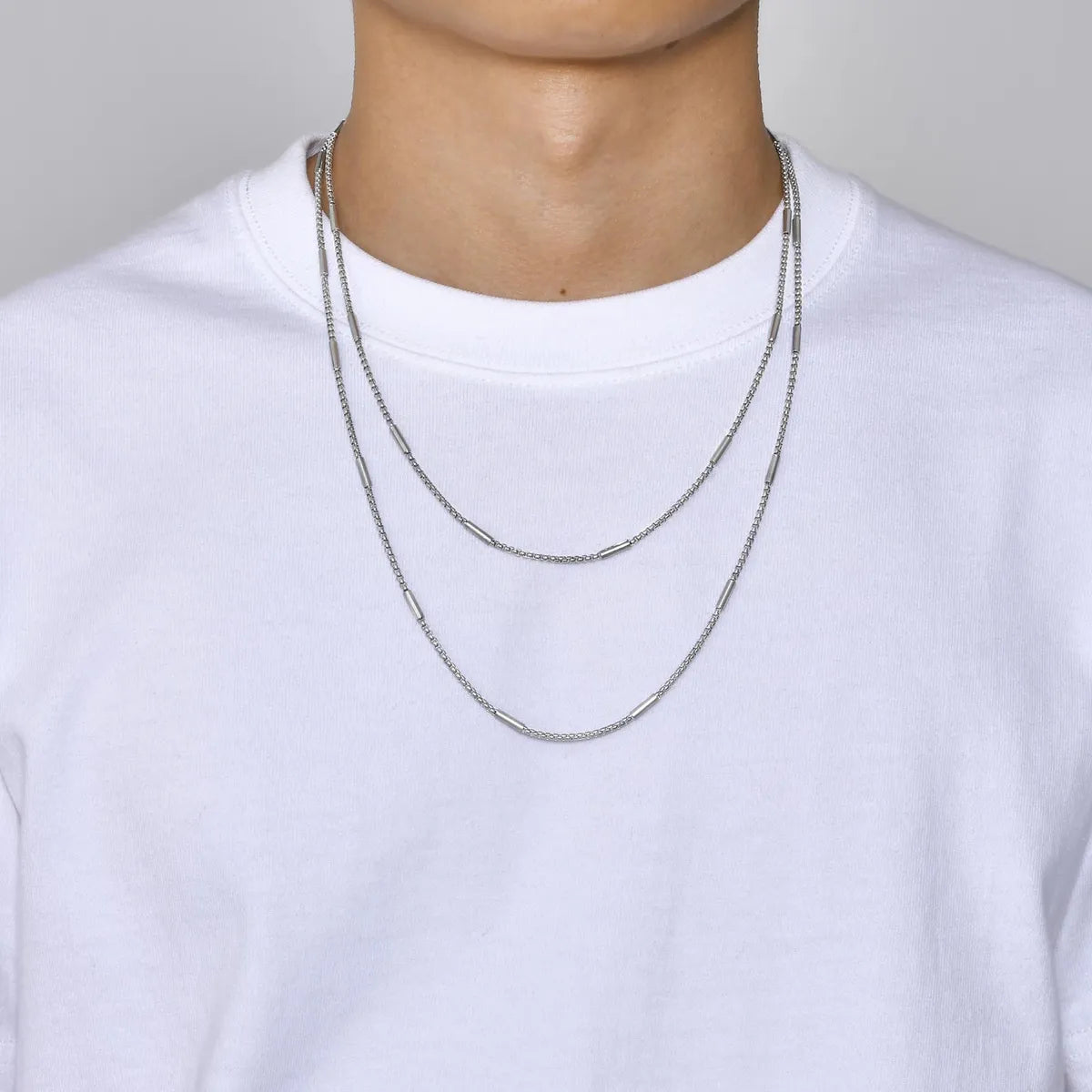 Women’s vintage necklace-Simple Style Geometric 201 Stainless Steel Men'S Necklace