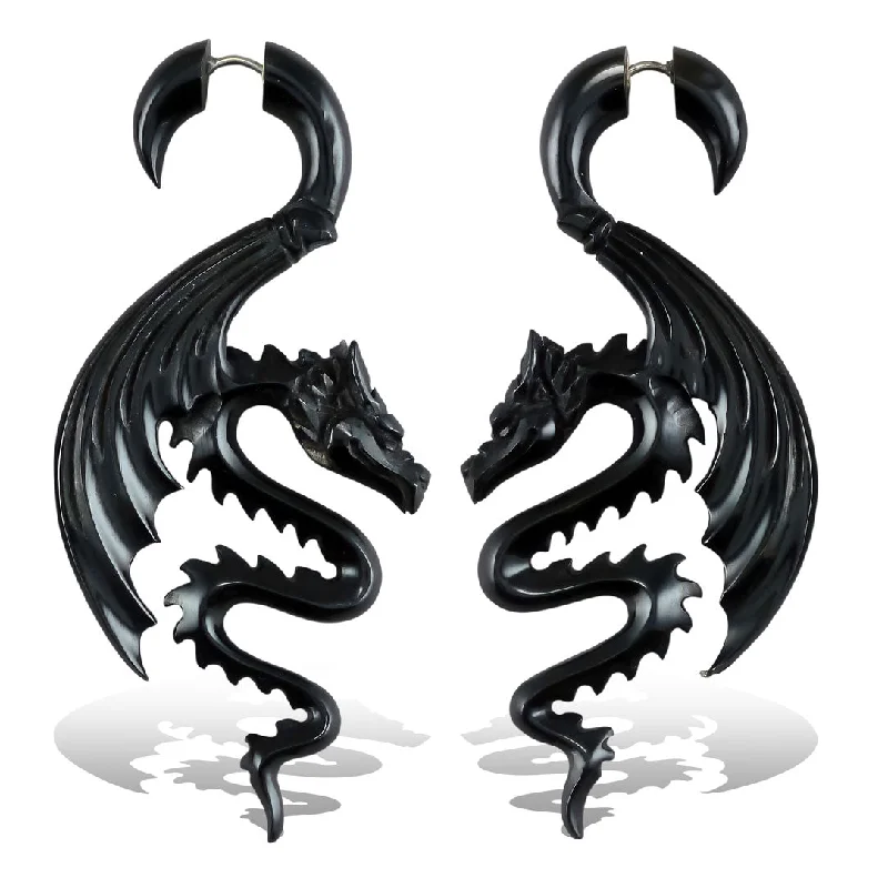 Women's engagement earrings-<span>EFH-108<span>: </span></span>Argon Dragons - Horn