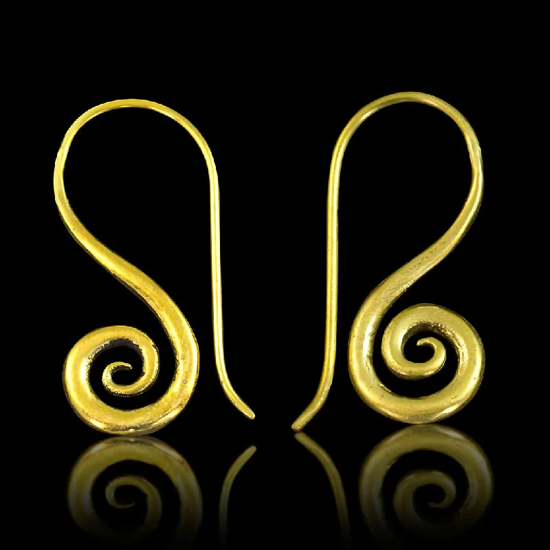 Women's bohemian earrings-<span>BRE-027<span>: </span></span>Spiral Hooks