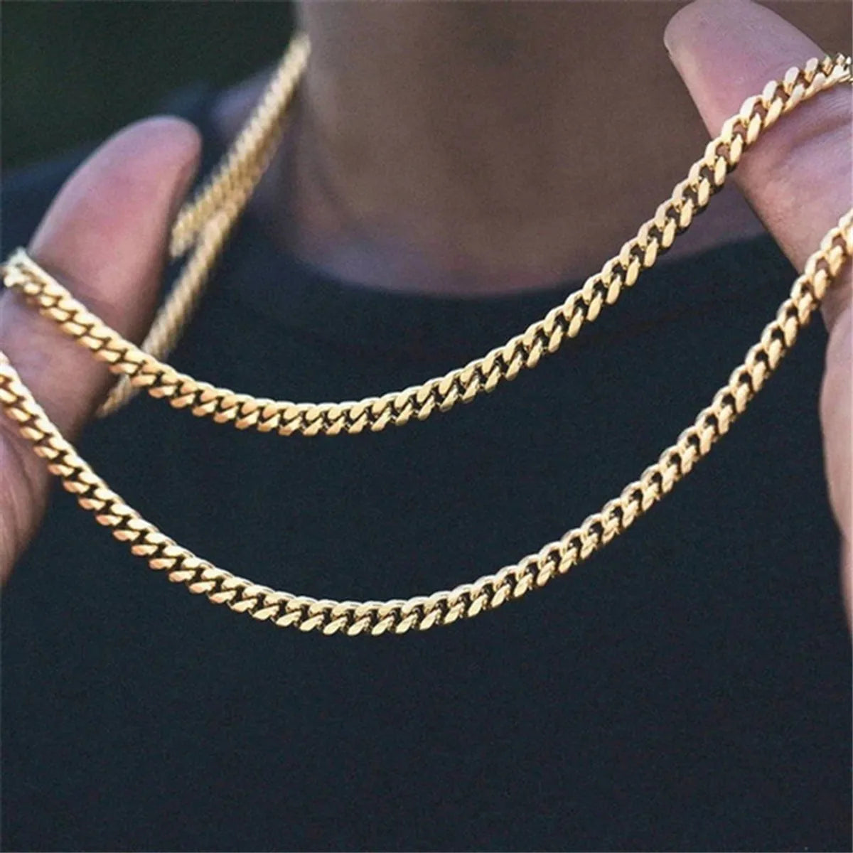 Women’s long necklace-Simple Style Solid Color Titanium Steel Plating 18k Gold Plated Unisex Necklace