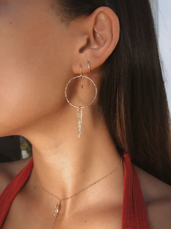 Women's bridal hoop earrings-Dainty Lil Spike Hoops