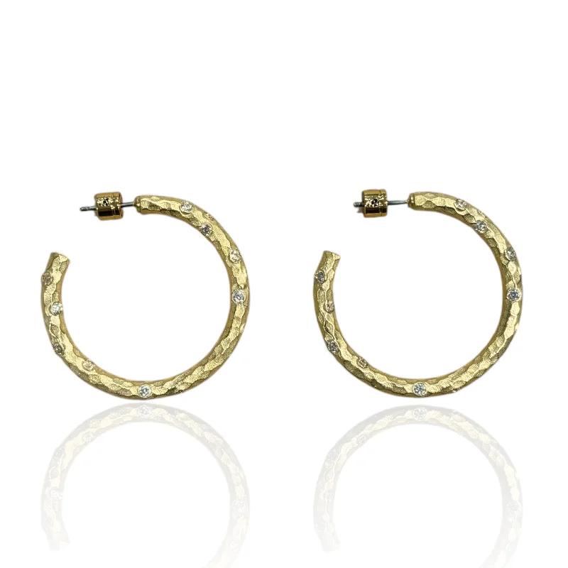 Women's modern earrings-GOLD PAVIA HOOP 1.5"