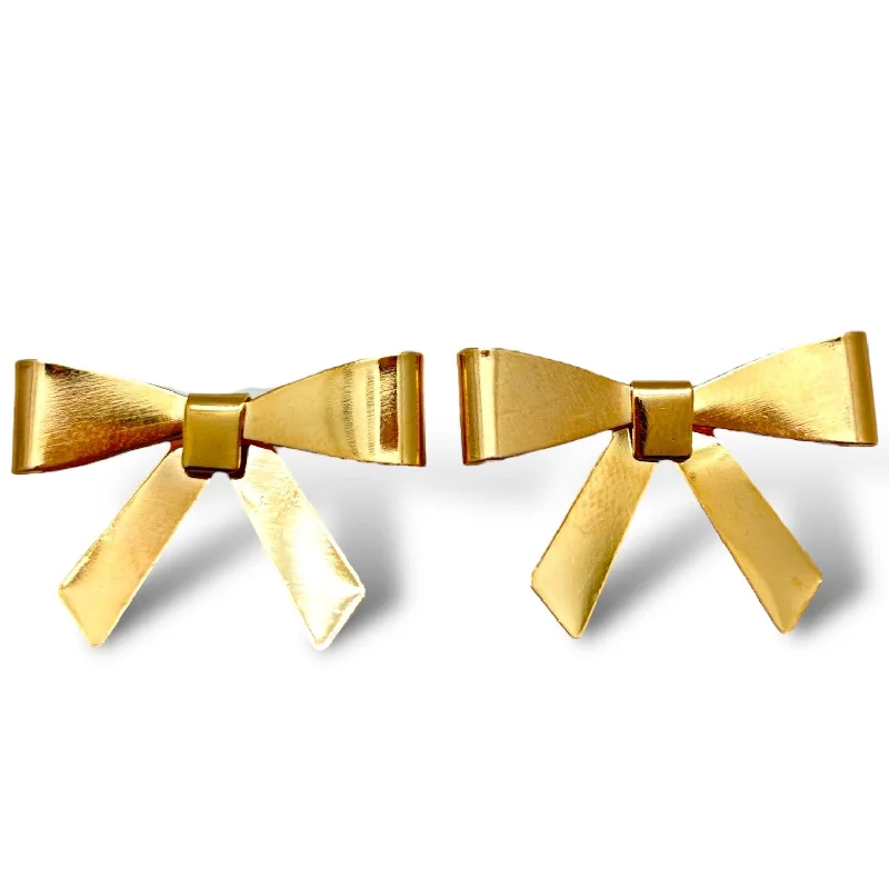 Women's boho earrings-Tied Up Bow Studs