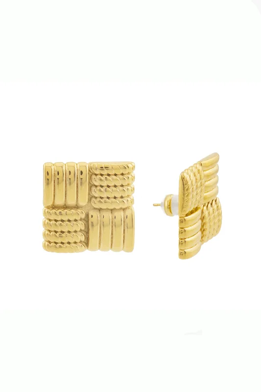 Women's custom hoop earrings-Statement Aspen Squared Studs