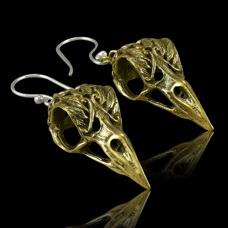 Women's statement earrings-<span>BRES-217<span>: </span></span>Brass Ravens - Silver Post