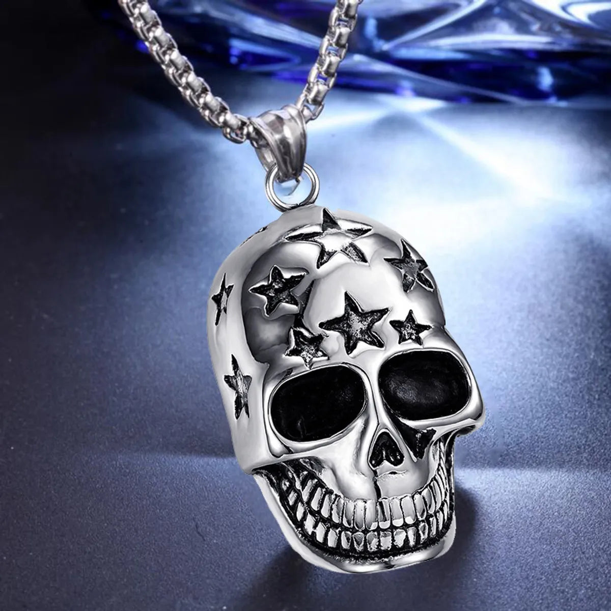 Women’s classic pendant necklace-Hip-Hop Cross Angel Skull Alloy Titanium Steel Stoving Varnish Men'S Necklace 1 Piece