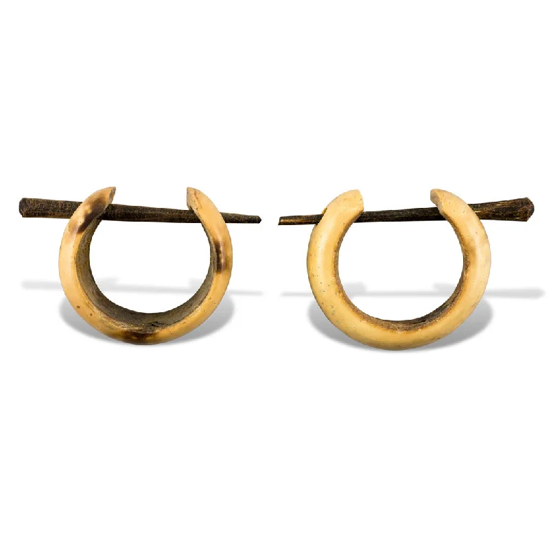 Women's artistic earrings-Pati Thin Hoops - Coconut