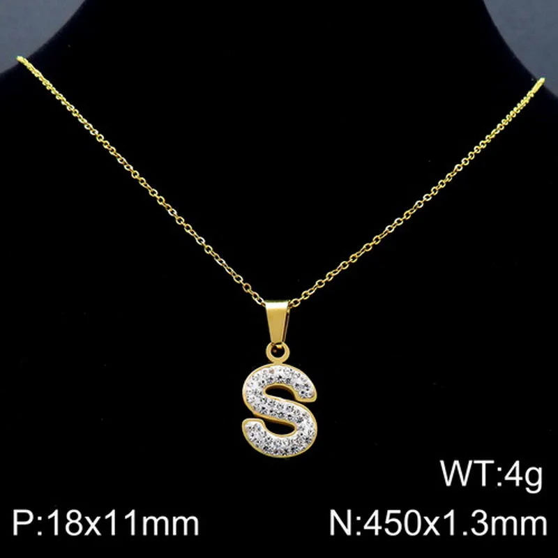 Gold Necklace Letter S